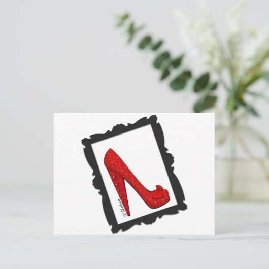 Dorothy's Framed Ruby Red Heels Briefkaart (Staand voorkant)