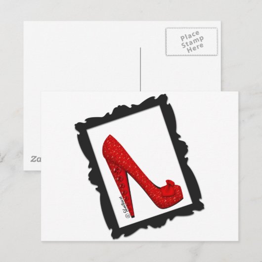 Dorothy's Framed Ruby Red Heels Briefkaart (Voorkant / Achterkant)