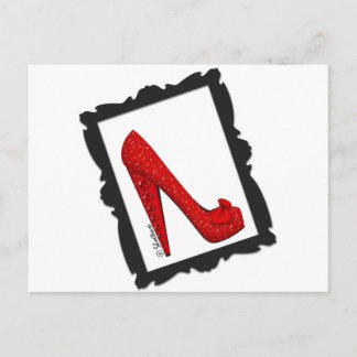 Dorothy's Framed Ruby Red Heels Briefkaart