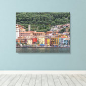 Dorp aan het Gardameer uitzicht canvas print (Insitu (Houten vloer))