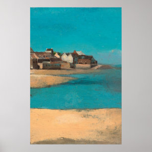 Dorp aan zee in Bretagne door Odilon Redon Poster
