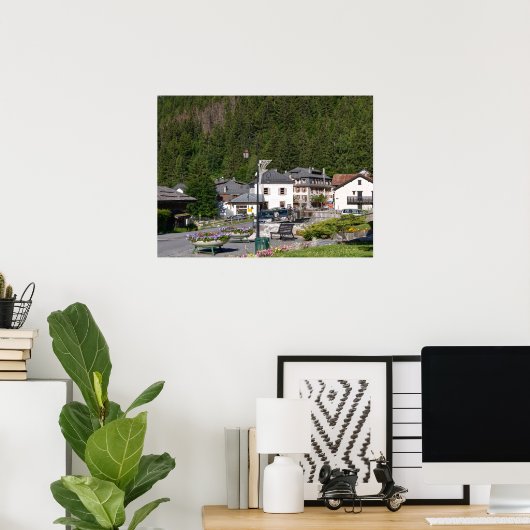 dorp Argentiere in Frankrijk Poster (Thuiskantoor)