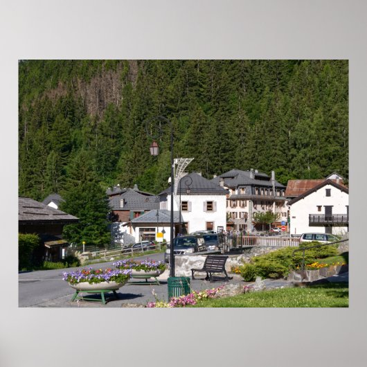 dorp Argentiere in Frankrijk Poster (Voorkant)
