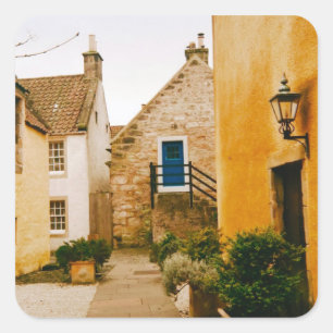 Dorp Culross, Fife, Schotland Vierkante Sticker