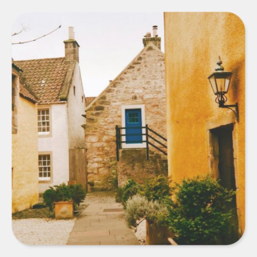 Dorp Culross, Fife, Schotland Vierkante Sticker (Voorkant)