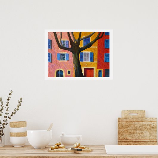 dorp de Provence Poster (Keuken)