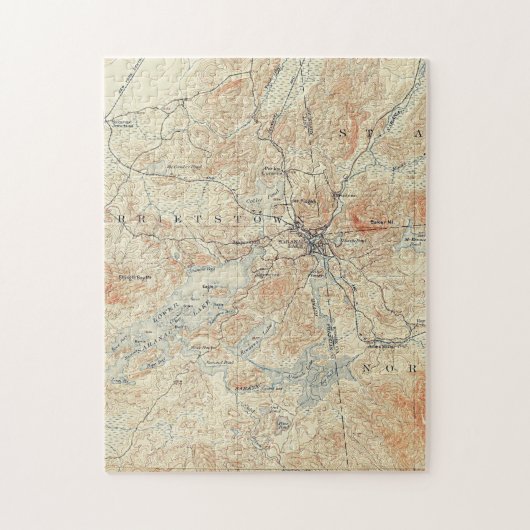 dorp en gebied van het meer van Saranac in Adirond Legpuzzel (Verticaal)