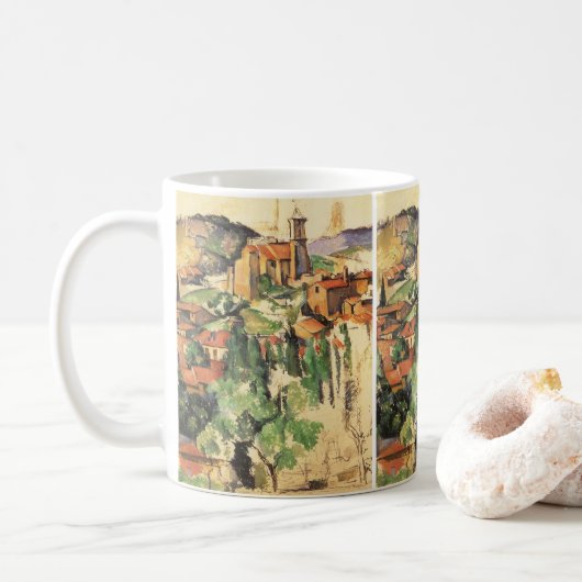Dorp Gardanne van Paul Cezanne, Vintage Kunst Koffiemok (Met donut)