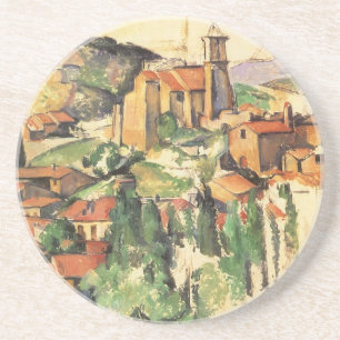 Dorp Gardanne van Paul Cezanne, Vintage Kunst Zandsteen Onderzetter