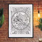Dorp Gnome Mandala Adult Coloring Poster