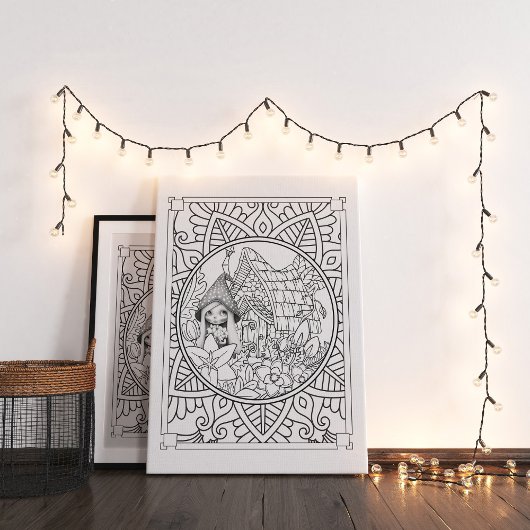 Dorp Gnome Mandala Adult Coloring Poster