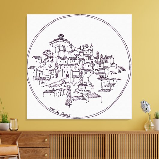 dorp Haut de Cagnes | Provence, Frankrijk Canvas Afdruk (Insitu (Woonkamer))