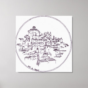 Dorp Haut de Cagnes Provence, Frankrijk Canvas Afdruk