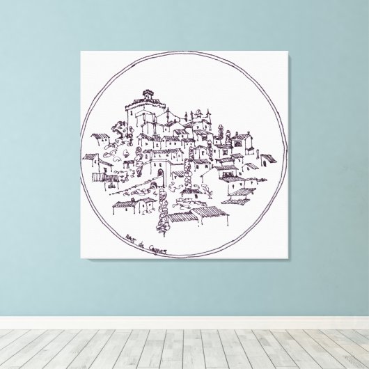 dorp Haut de Cagnes | Provence, Frankrijk Canvas Afdruk (Insitu (Houten vloer))