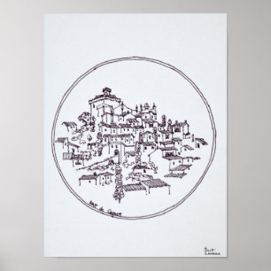 dorp Haut de Cagnes   Provence, Frankrijk Poster