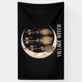Dorp Heks Gothic Occult Wicca Heidens Natuur Spandoek (Verticaal)