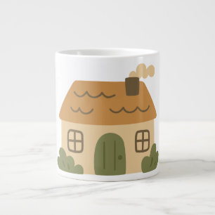 Dorp, huis, landelijk grote koffiekop