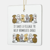 Dorp Hulp Dakloze Hond Redding Keramisch Ornament (Links)