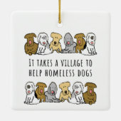 Dorp Hulp Dakloze Hond Redding Keramisch Ornament (Achterkant)