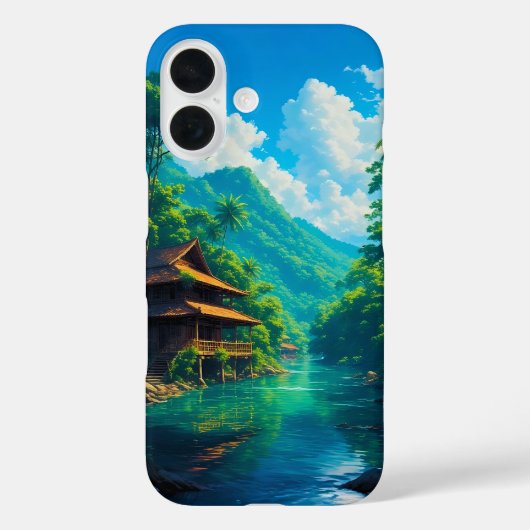 Dorp in de omarming van de natuur Case-Mate iPhone case (Achterkant)