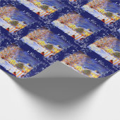 Dorp in de winter cadeaupapier (Hoek)
