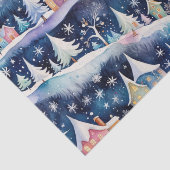 Dorp in een sneeuwstorm vakantie tissuepapier (Detail)