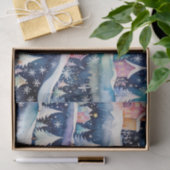 Dorp in een sneeuwstorm vakantie tissuepapier (Geschenk)