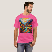 Dorp in Fjord 10 Actief T-shirt (Voorkant volledig)