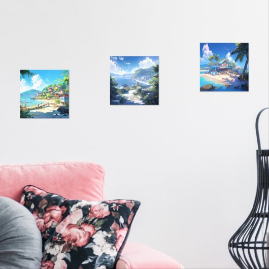 Dorp in Kuststad Muurkunst Sets (Woonkamer)