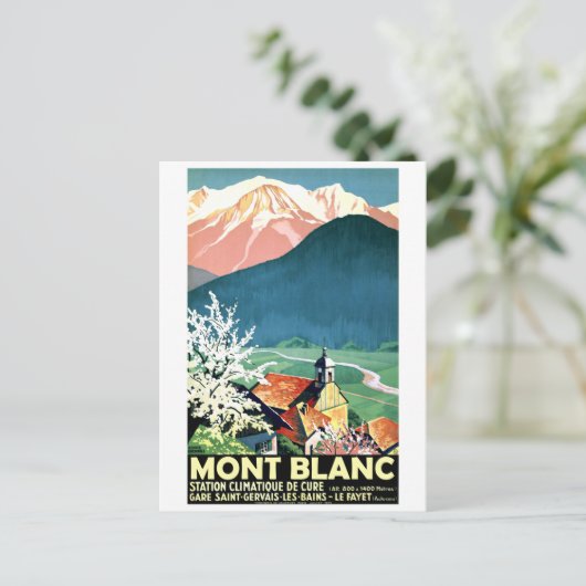 dorp in Mont Blanc, Frankrijk Briefkaart (Staand voorkant)