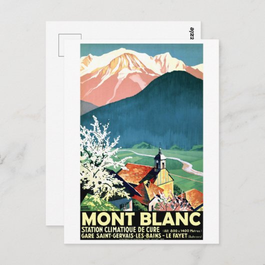 dorp in Mont Blanc, Frankrijk Briefkaart (Voorkant / Achterkant)