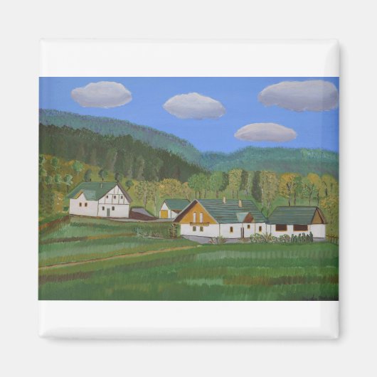 Dorp in Polen Magneet (Voorkant)