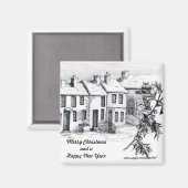 Dorp in Sneeuw Magneet (Voorkant / Achterkant)