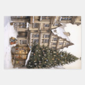 dorp kerstboom verzamelen Tea Towel Inpakpapier Vel (Voorkant 3)