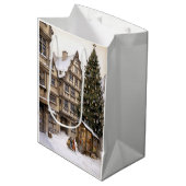  dorp kerstboom verzamelen Tea Towel Medium Cadeauzakje (Voorkant Gekanteld)
