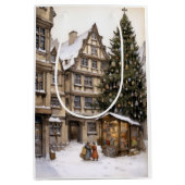 dorp kerstboom verzamelen Tea Towel Medium Cadeauzakje (Voorkant)