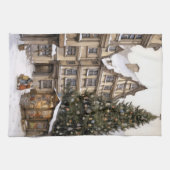 dorp kerstboom verzamelen Tea Towel Theedoek (Horizontaal)