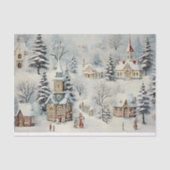  dorp Kerstwinter Ephemera Tissuepapier (Voorkant)