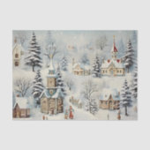  dorp Kerstwinter Ephemera Tissuepapier (Voorkant)