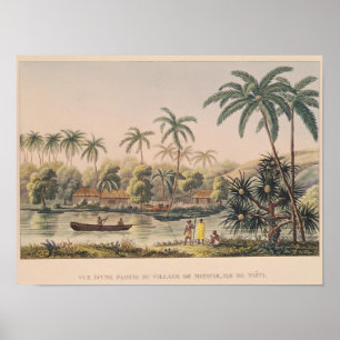 dorp Matavae, Tahiti Poster