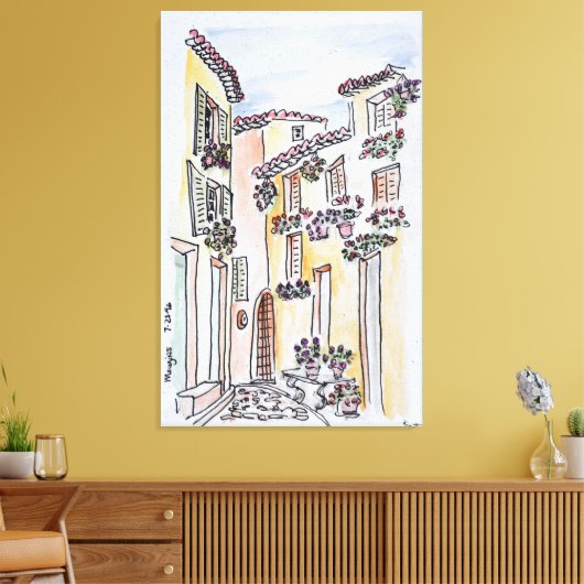 dorp Mougins | Provence, Zuid-Frankrijk Canvas Afdruk (Insitu (Woonkamer))