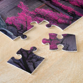 dorp omringd door Cherry Blossom Legpuzzel (Zijkant)
