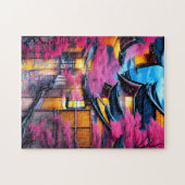 dorp omringd door Cherry Blossom Legpuzzel (Horizontaal)