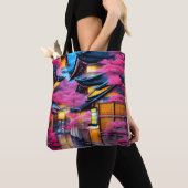 Dorp omringd door kersenbloesems tote bag (Dichtbij)