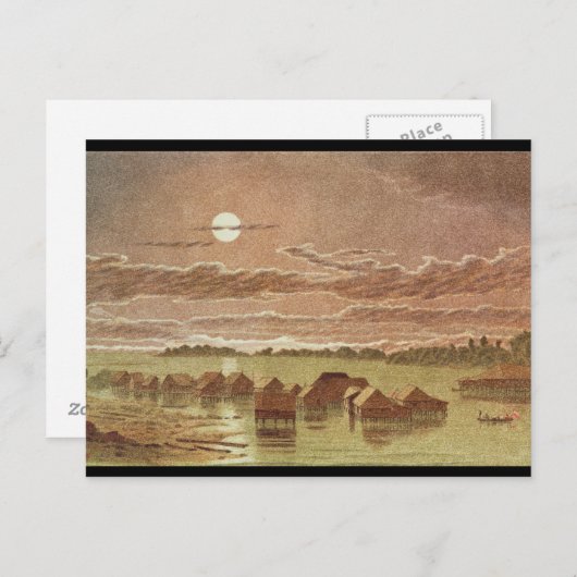 dorp op Basilan, Filipijnen Briefkaart (Voorkant / Achterkant)