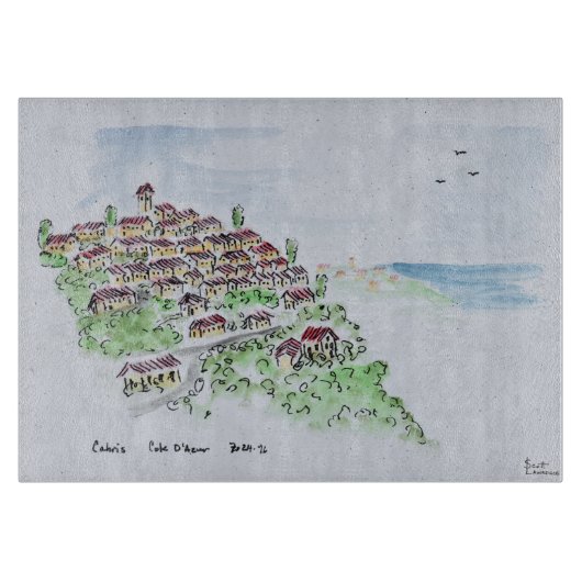 Dorp op de heuveltop van Cabris | Provence, Frankr Snijplank (Voorkant)