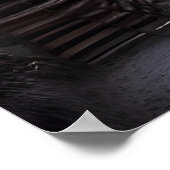 Dorp op de sneeuw en de berg | AI Art Poster (Hoek)