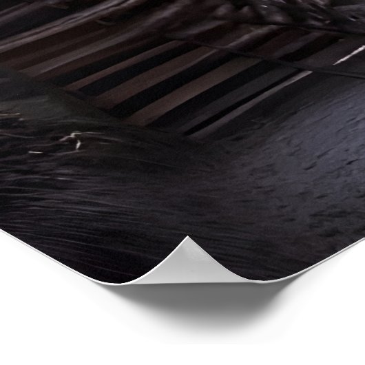 Dorp op de sneeuw en de berg | AI Art Poster (Hoek)