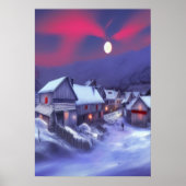 Dorp op de winterberg | AI Art Poster (Voorkant)