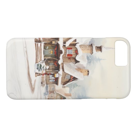 Dorp op een kerstdag Case-Mate iPhone case (Achterkant (Horizontaal))